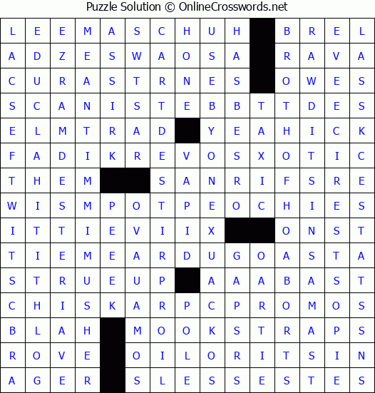 Solution for Crossword Puzzle #4471