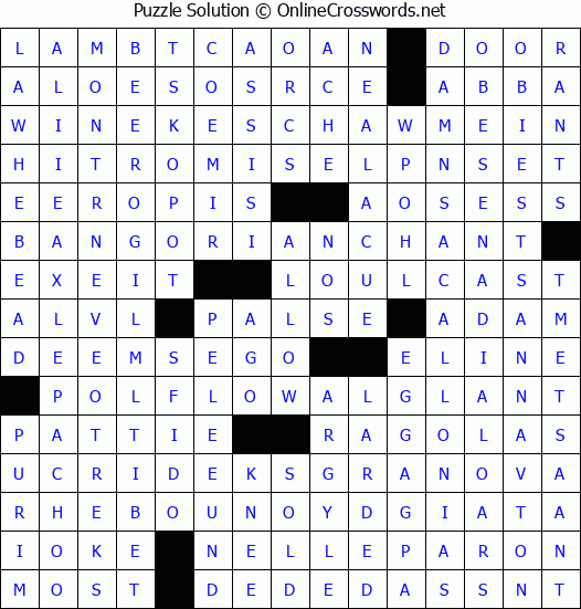 Solution for Crossword Puzzle #4474