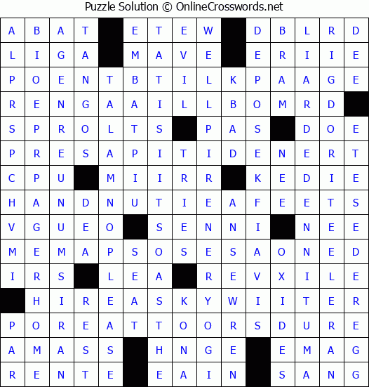 Solution for Crossword Puzzle #4478