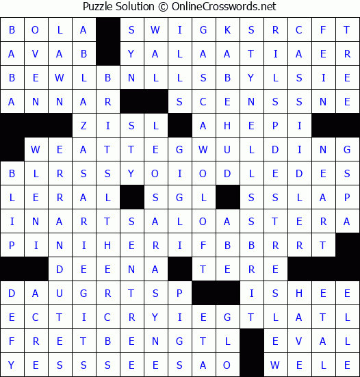Solution for Crossword Puzzle #4480