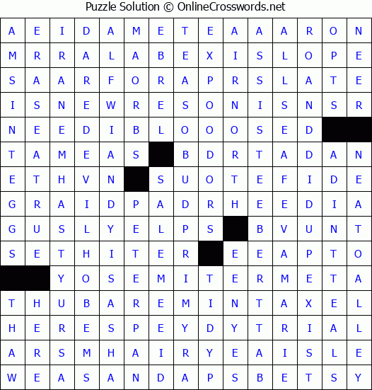 Solution for Crossword Puzzle #4483
