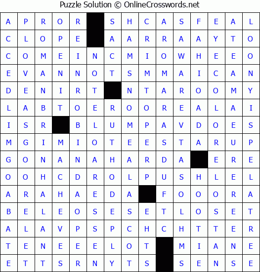 Solution for Crossword Puzzle #4484