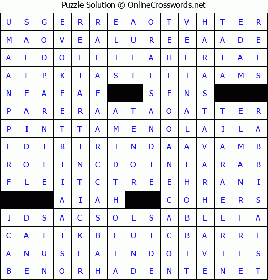 Solution for Crossword Puzzle #4485