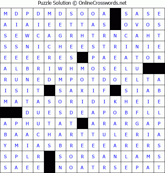 Solution for Crossword Puzzle #4486