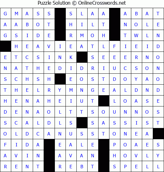 Solution for Crossword Puzzle #4491