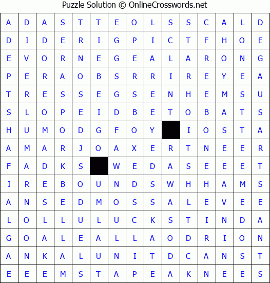 Solution for Crossword Puzzle #4494