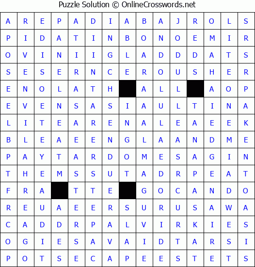 Solution for Crossword Puzzle #4496