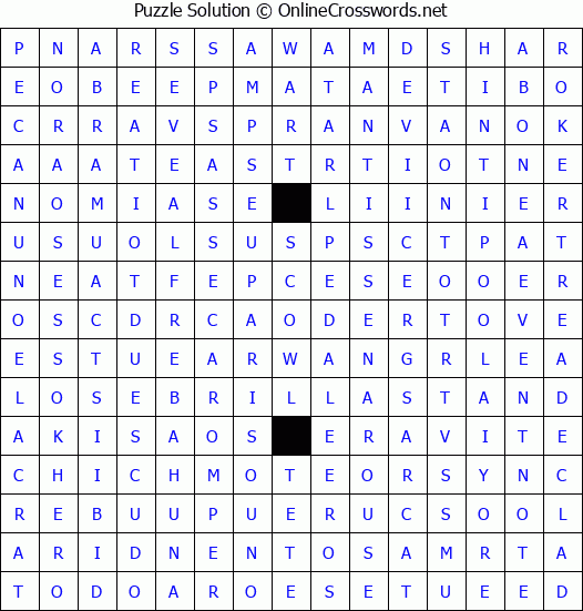 Solution for Crossword Puzzle #4497