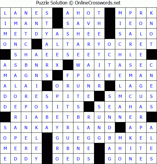 Solution for Crossword Puzzle #4498