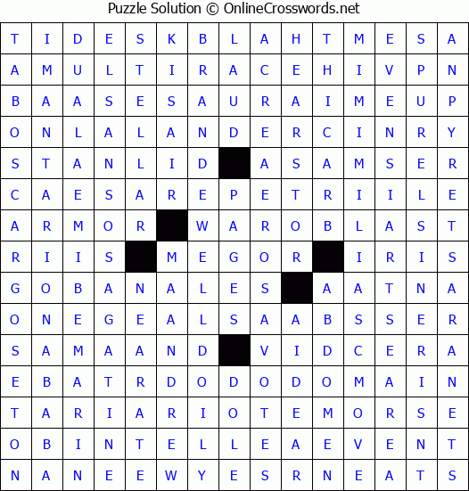 Solution for Crossword Puzzle #4499