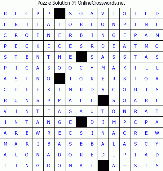 Solution for Crossword Puzzle #4502
