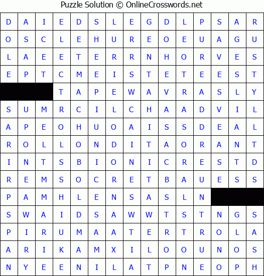 Solution for Crossword Puzzle #4503