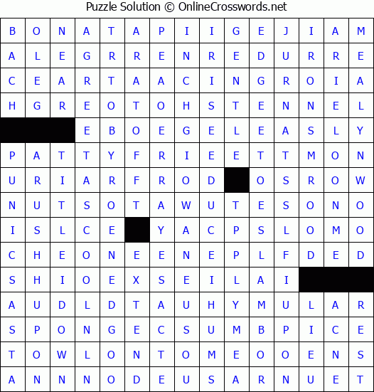 Solution for Crossword Puzzle #4513