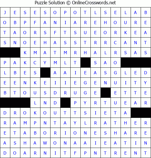 Solution for Crossword Puzzle #4514