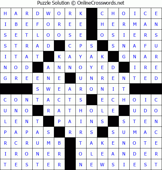 Solution for Crossword Puzzle #4517
