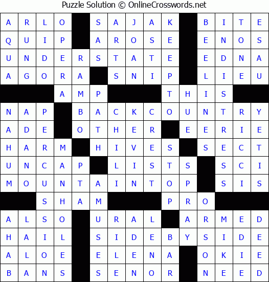 Solution for Crossword Puzzle #4519