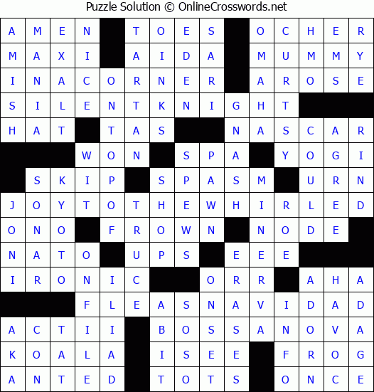 Solution for Crossword Puzzle #4522
