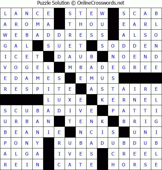 Solution for Crossword Puzzle #4526