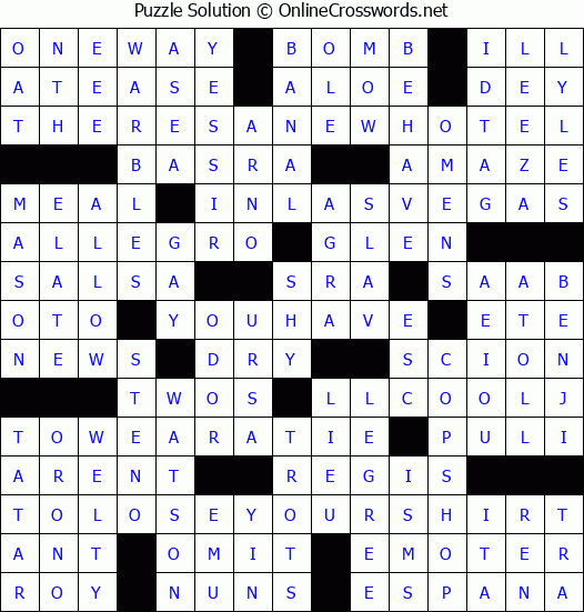 Solution for Crossword Puzzle #4527