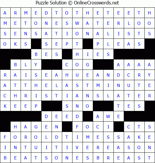 Solution for Crossword Puzzle #4529