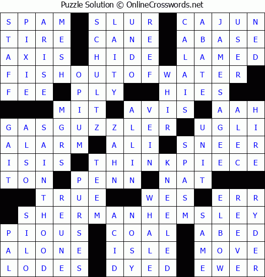 Solution for Crossword Puzzle #4538