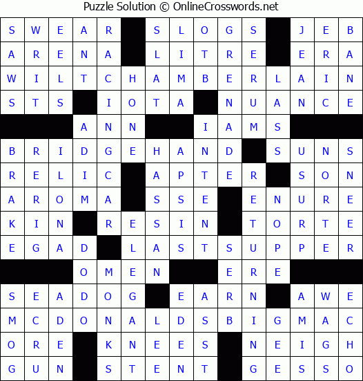 Solution for Crossword Puzzle #4539