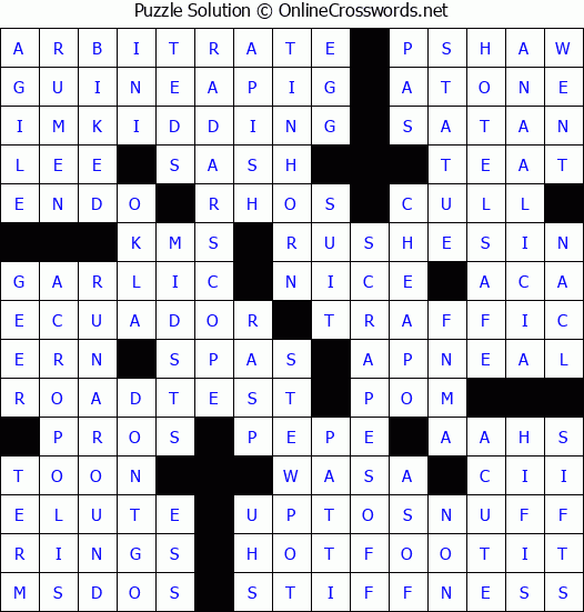 Solution for Crossword Puzzle #4541
