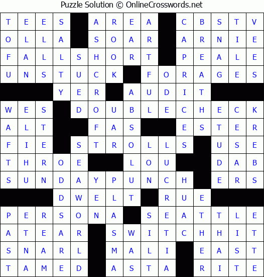 Solution for Crossword Puzzle #4542