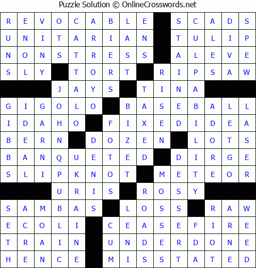 Solution for Crossword Puzzle #4547
