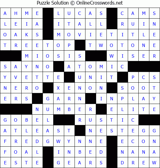 Solution for Crossword Puzzle #4549