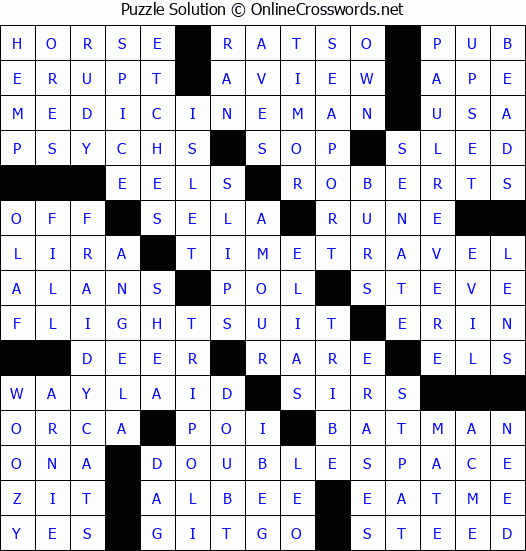 Solution for Crossword Puzzle #4550