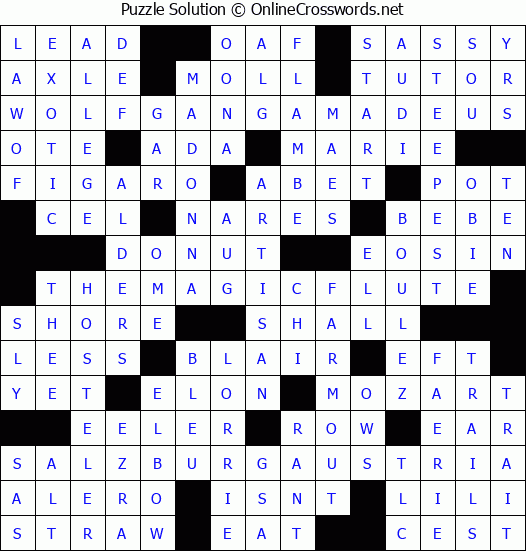 Solution for Crossword Puzzle #4551