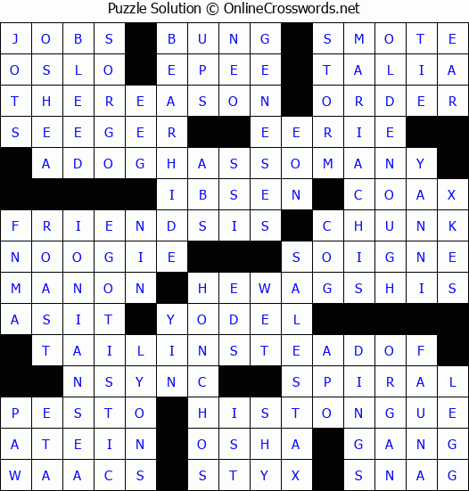 Solution for Crossword Puzzle #4552