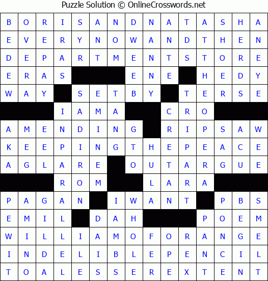 Solution for Crossword Puzzle #4553