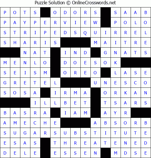 Solution for Crossword Puzzle #4554