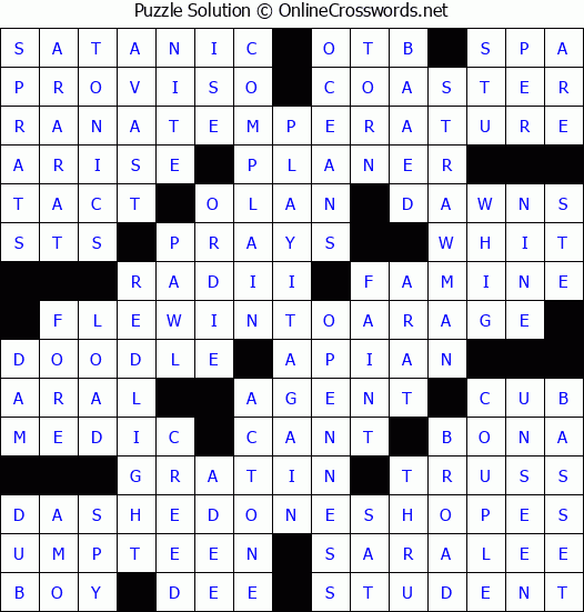 Solution for Crossword Puzzle #4576
