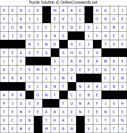 Solution for Crossword Puzzle #4578