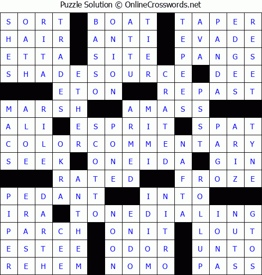 Solution for Crossword Puzzle #4581