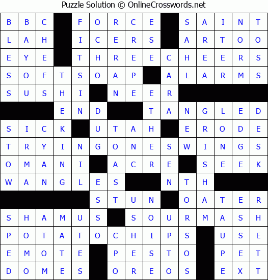 Solution for Crossword Puzzle #4584