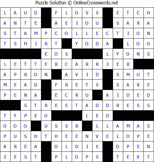 Solution for Crossword Puzzle #4585
