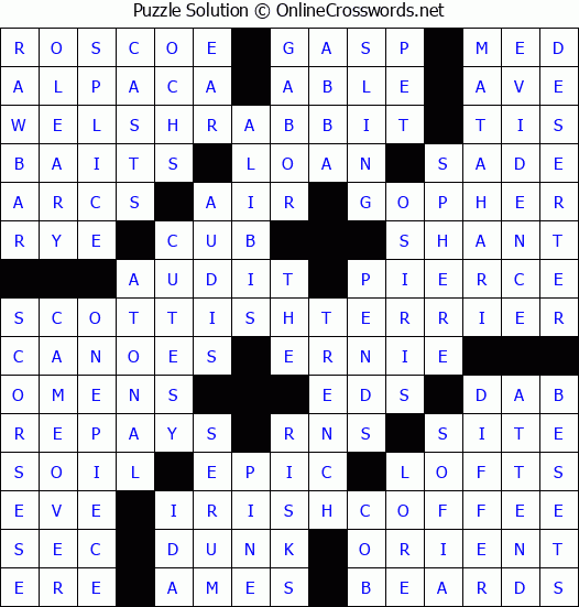 Solution for Crossword Puzzle #4589