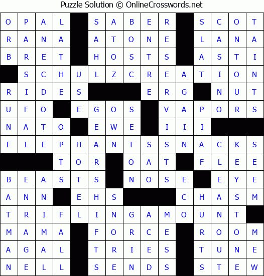 Solution for Crossword Puzzle #4591