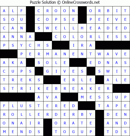 Solution for Crossword Puzzle #4594