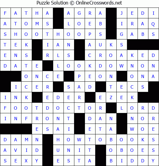 Solution for Crossword Puzzle #4597