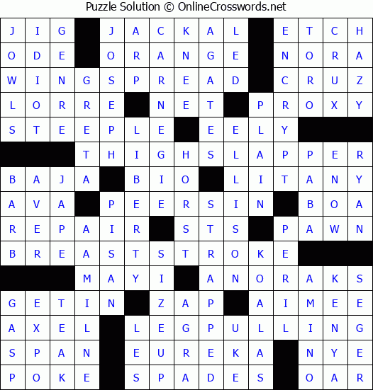 Solution for Crossword Puzzle #4600