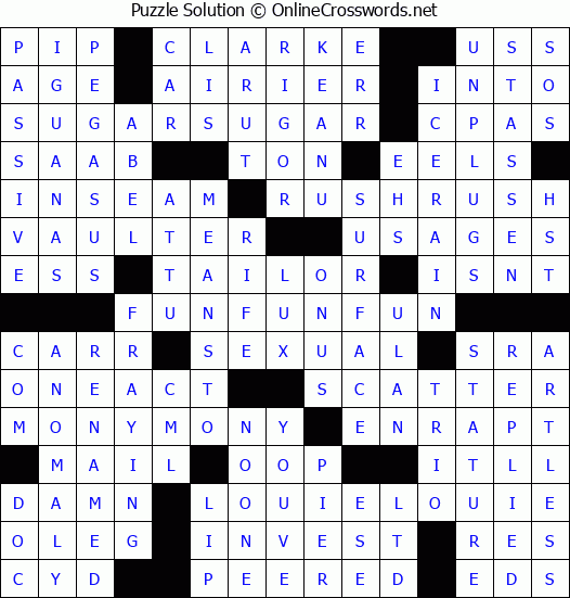 Solution for Crossword Puzzle #4602