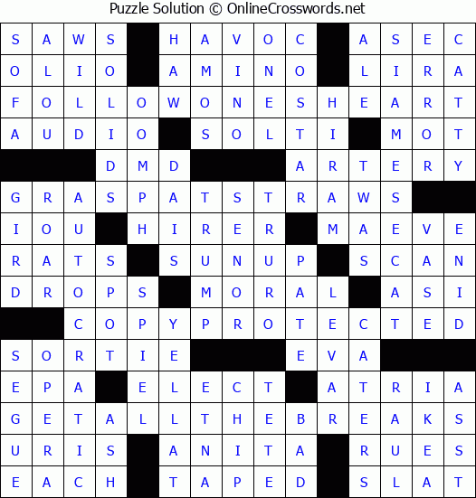 Solution for Crossword Puzzle #4608