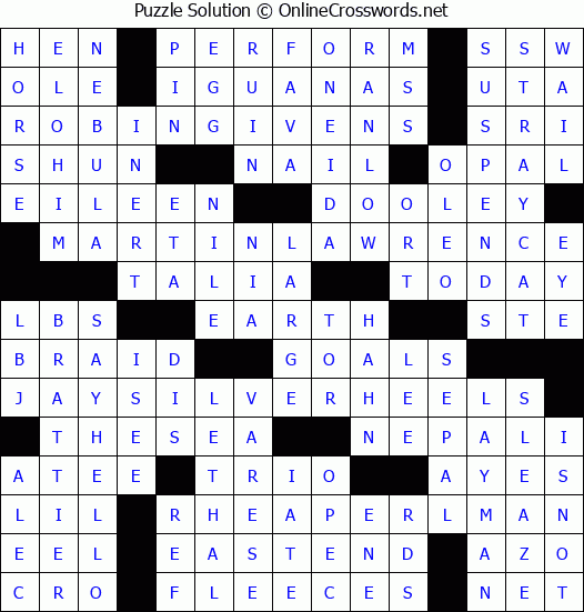 Solution for Crossword Puzzle #4613