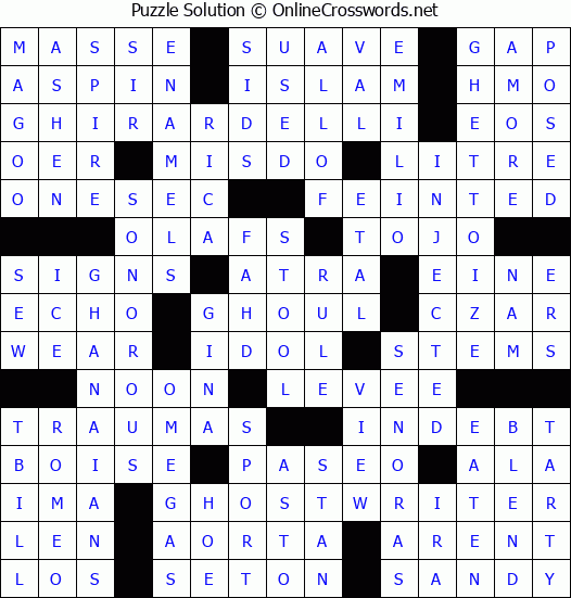 Solution for Crossword Puzzle #4616