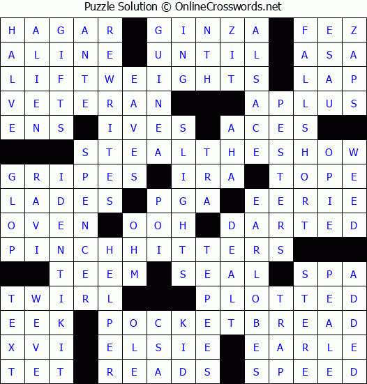 Solution for Crossword Puzzle #4623